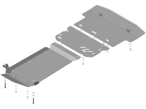 Усиленная защита картера двигателя, КПП, радиатора, раздаточной коробки (3 мм, сталь) для Ford Explorer 2020-н.в. №10708