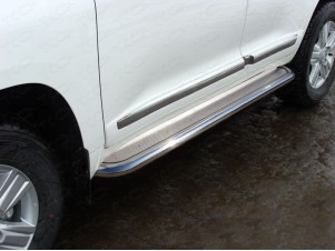 Пороги с площадкой нержавеющий лист 60 мм для Toyota Land Cruiser 200 № TOYLC20015-09